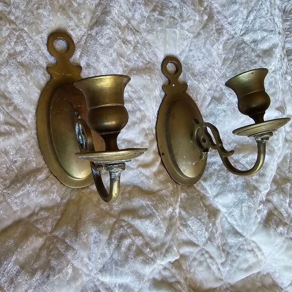 Vintage Pier 1 Brasa Sconcess Candle Holder Set Of Two - Picture 2 of 11